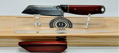 QMK-157 Damaszk Fix kés fa tokkal