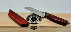 QMK-157 Damaszk Fix kés fa tokkal