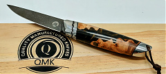 QMK-167 WOOTZ Damaszk acél fix kés
